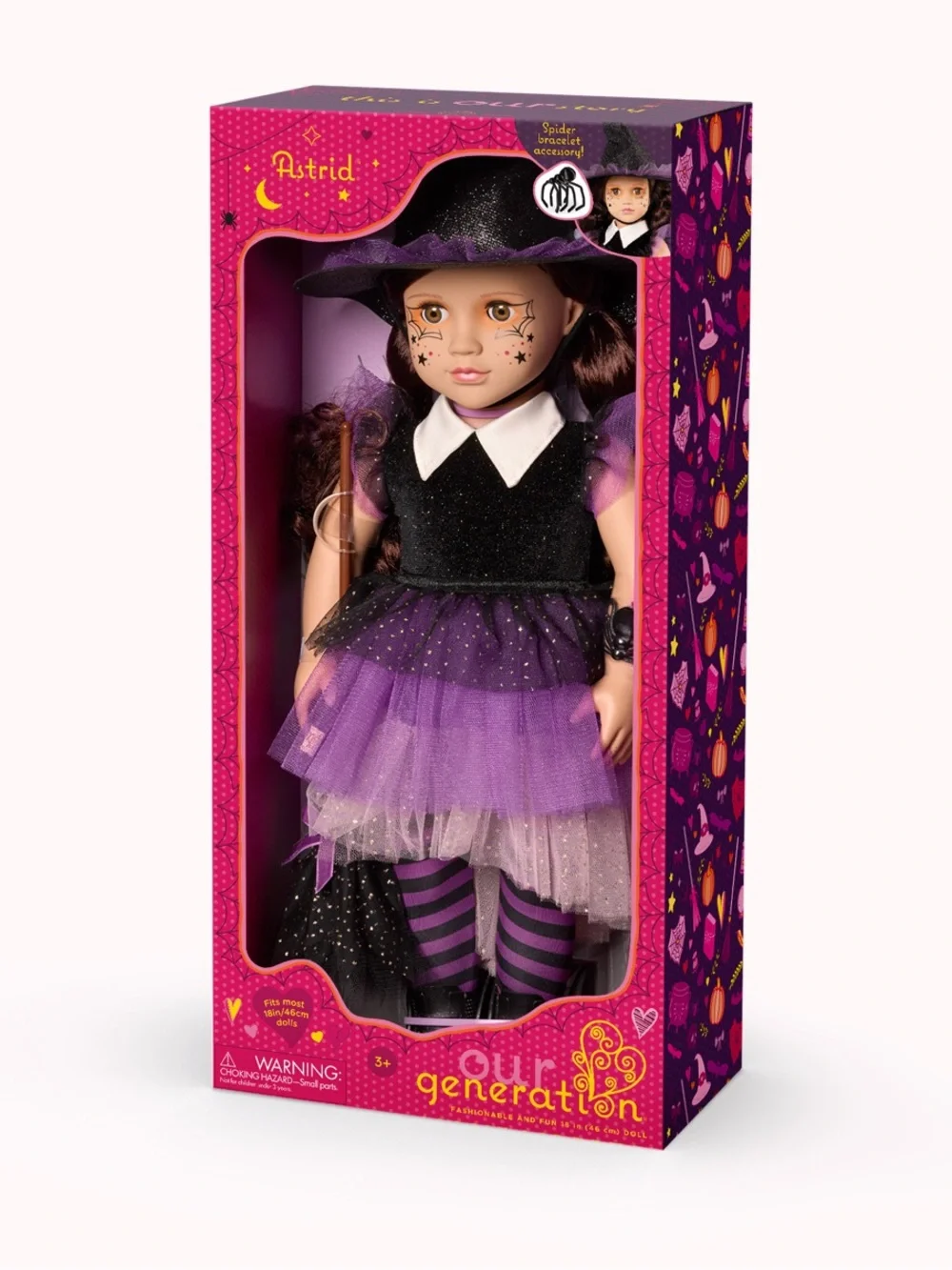 Our Generation Astrid Halloween Witch Doll Limited Edition with Broom *NEW*